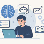 Student learning with AI technology in a digital classroom environment.